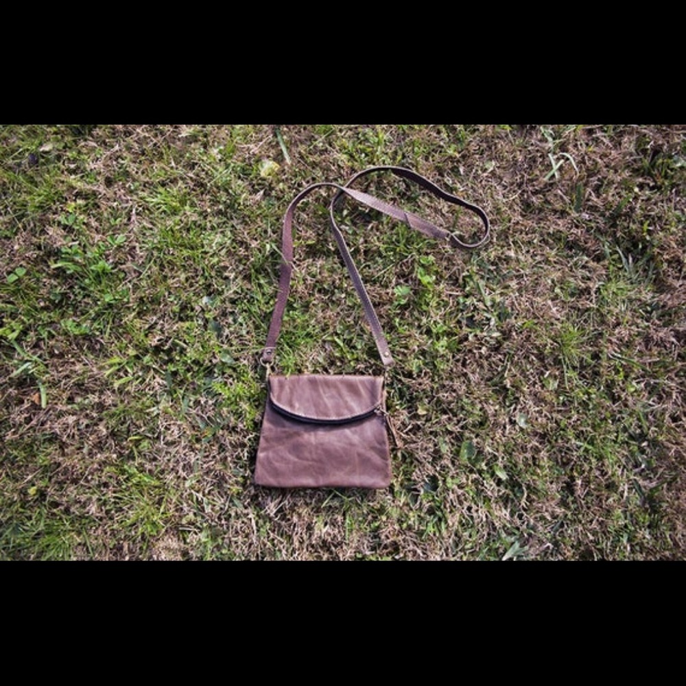 Vintage Genuine Leather Crossover Satchel - Olive